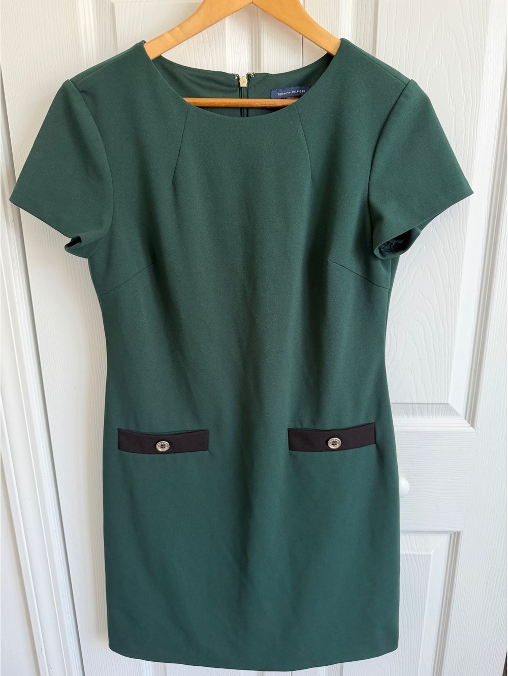 Tommy Hilfiger Women's Green Short Sleeve Sheath Dress Size 8